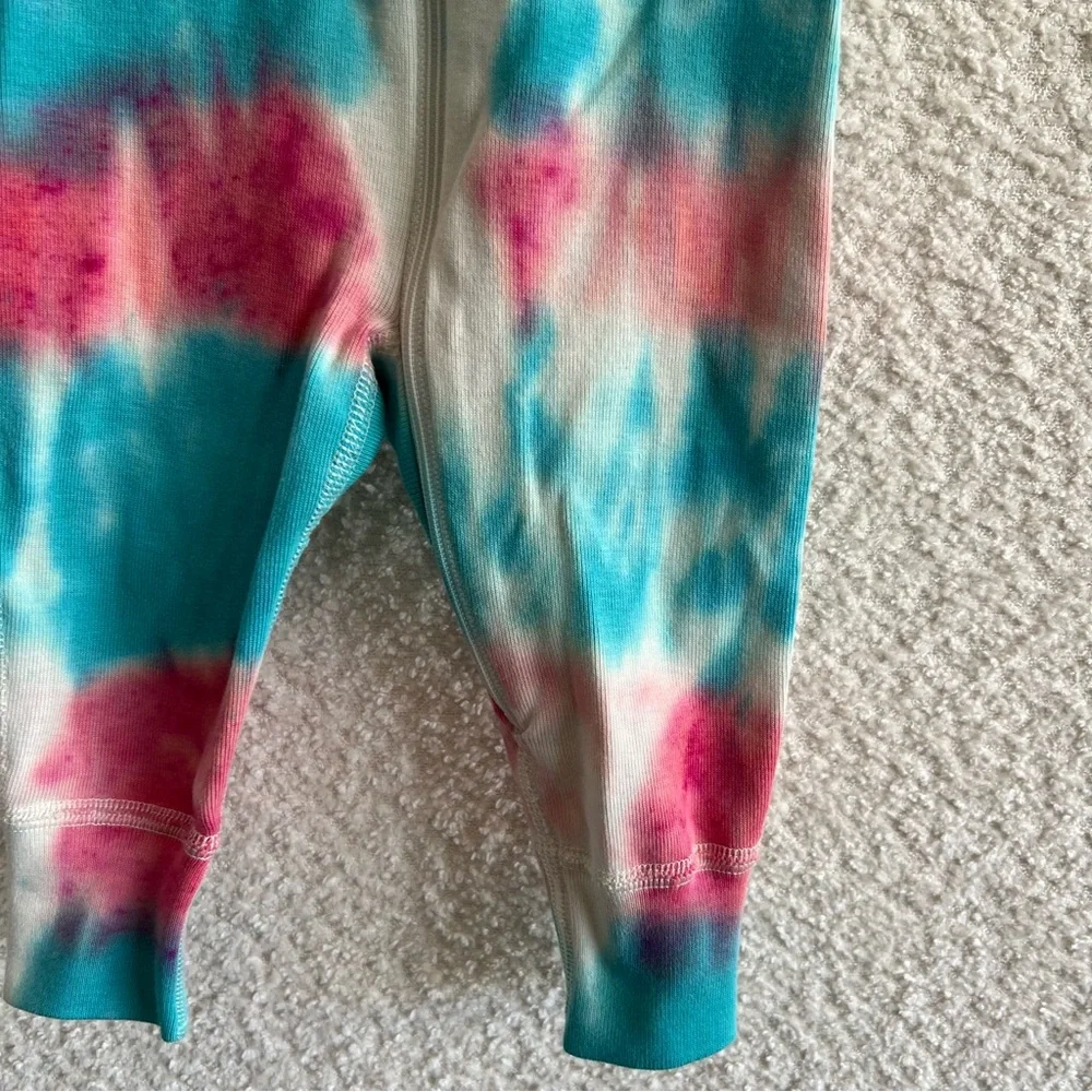 Hanna Andersson Infant‎ Tie Dye Zip Up Organic Cotton Pajamas Size 3-6 Months